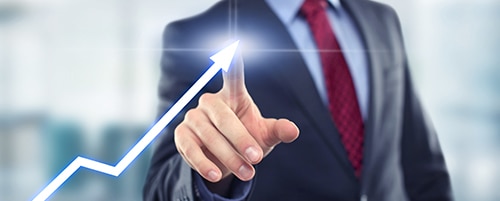 male touching screen